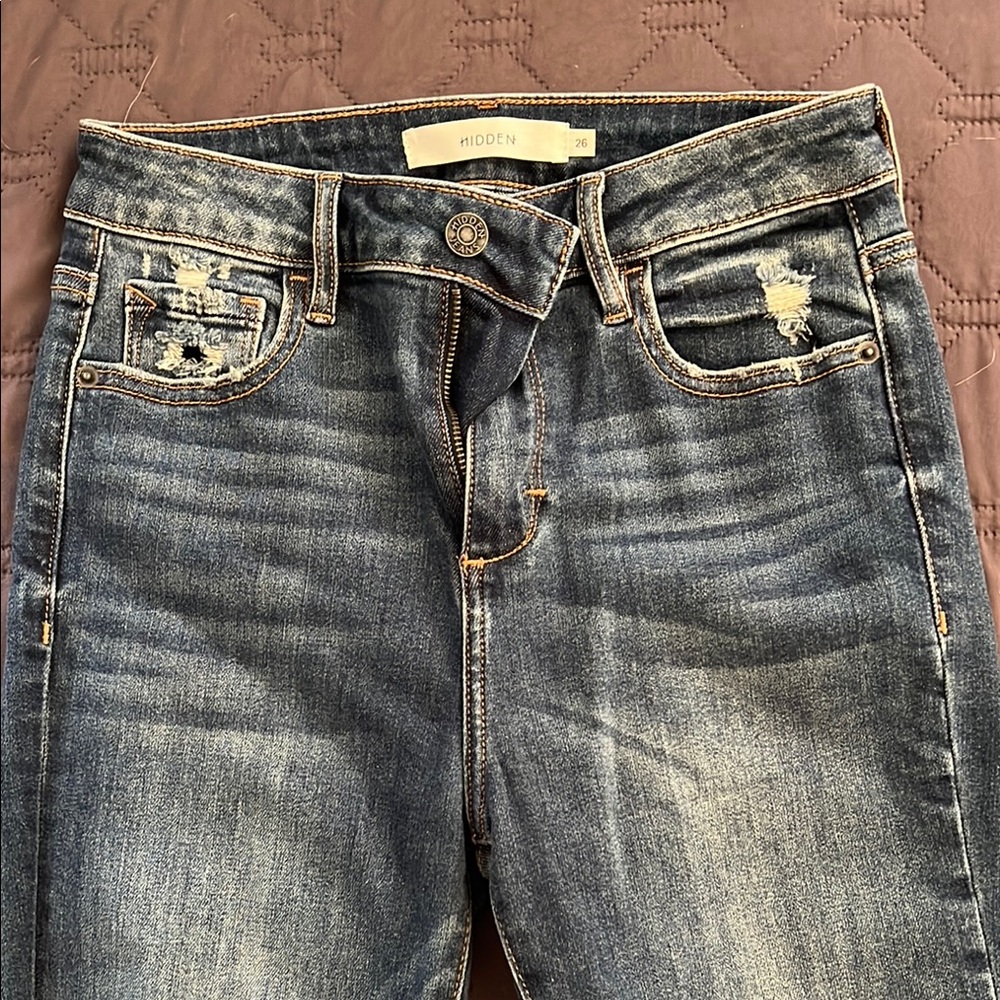 Women's Distressed Blue Jeans